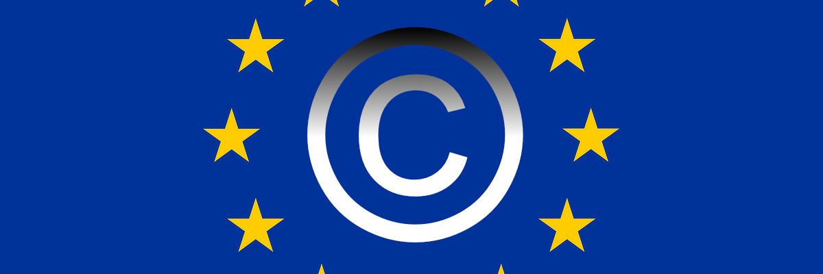 EU flag with copyright symbol