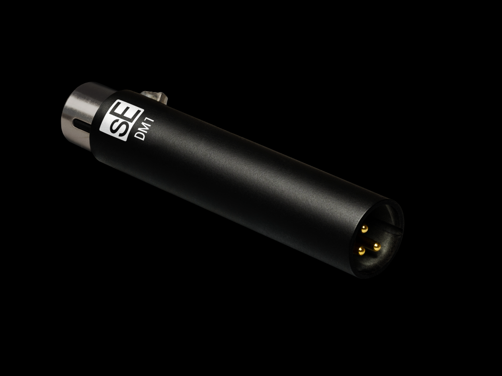 Add an sE Electronics DM1 Black inline preamp to your dynamic or ribbon mic for a set-and-forget no-noise 28dB of extra gain